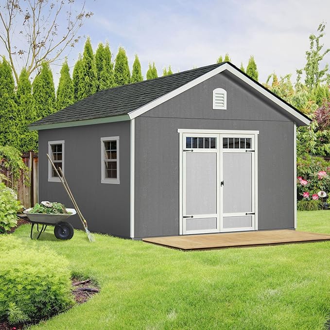 Handy Home Products Scarsdale 10x16 Do-it-Yourself Wooden Storage Shed with Floor Kit- Does not Include Paint or Roofing Shingles