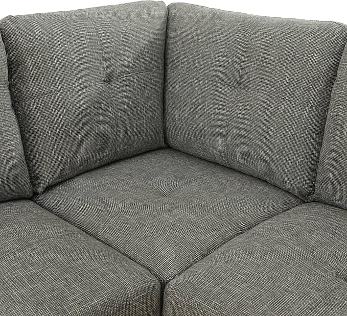 NicBex Sectional Couch 2 Pieces 66.5" L Sofa with Right Chaise Linen L Shaped Cloud Couch for Living Room Furniture Sets with Cushion, Modular Sofa for Living Room & Small Apartment, Gray Green