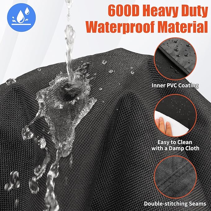 iCOVER Grill Cover 75 inch, BBQ Grill Cover for Outdoor Grill, 600D Heavy Duty Waterproof BBQ Cover, Anti-UV and Rip-Proof Barbecue Cover, Gas Grill Cover for Weber, Char-Broil, Nexgrill, etc