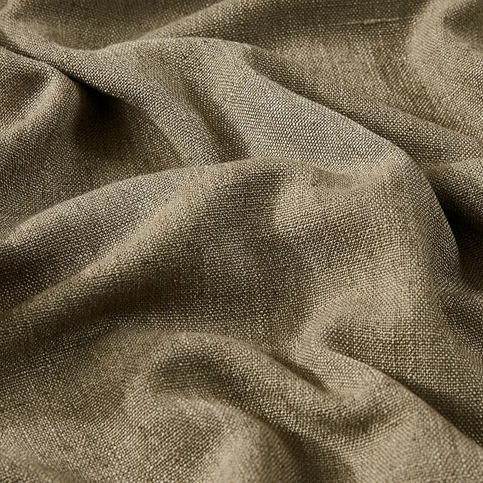 Vision Home Brown Pinch Pleated Full Blackout Curtains Linen Blended 60" Wide Thermal Insulated Window Panels 102 inch for Bedroom Living Room Darkening Pleat Drapes with Hooks Back Tab 60" Wx102 Lx1