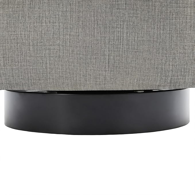 UIXE 360° Swivel Accent Chair, Fabric Barrel Club Chair Upholstered Armchair for Living Room, Round Arm Chair Bedroom Single Sofa Reading Seat - Flax Gray