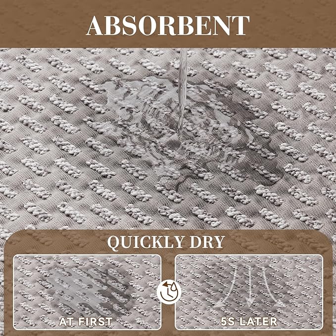 RESARE Non Slip Bathroom Runner - Machine Washable Bath Rugs, Super Absorbent Bath Mat Quick Dry Bath Runner, Bath Mat Ultra Soft Rugs for Bathroom Floor, 20"x70" Light Grey