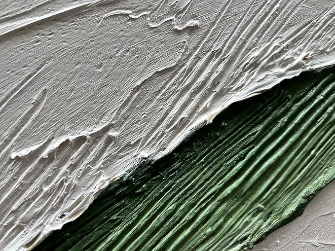 Art 30x60 inch Hand Painted Green and White Textured Oil Paintings Modern Abstract Canvas Art Home Wall Decoration