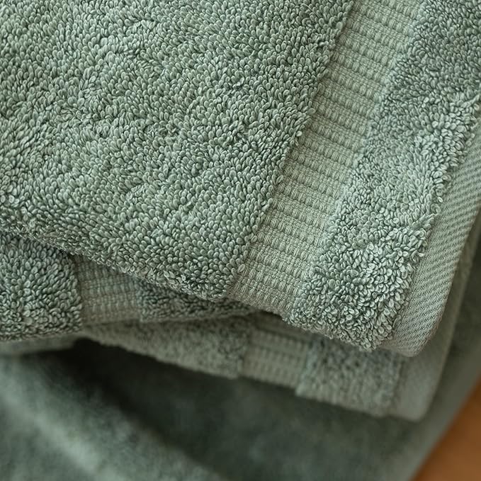 SALBAKOS 100% Turkish Cotton Washcloth Set of 12 13x13 inch | Heirloom Quality | Hotel & Spa Collection | Ultra Soft, Super Absorbent, Washcloth Towels | Made in Turkey (Seafoam Green, 12 Washcloths)