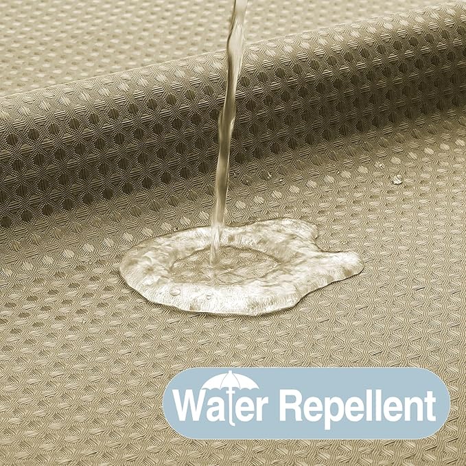 Colorful Star No Hook Shower Curtain with Snap in Fabric Liner, Waffle Weave Heavy Duty Thick Shower Curtains with Mesh Top Window, Hotel Style Waterproof Bathroom Curtain Set, 72 x 81 Inch, Beige