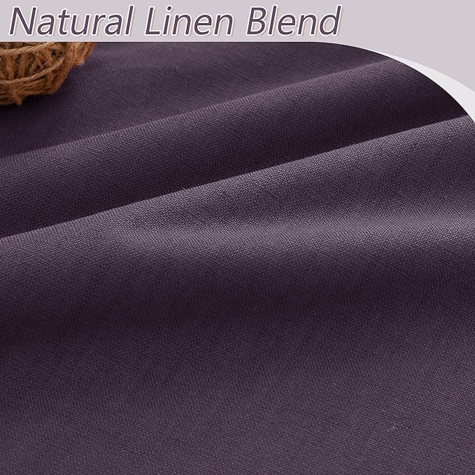 Guken Blackout Curtains 72 Inch Length 2 Panels Set for Living Room Bedroom Back Tab Thermal Insulated 100% Black Out Linen Drapes Room Darkening Window Curtains 72 Inches Long,Plum