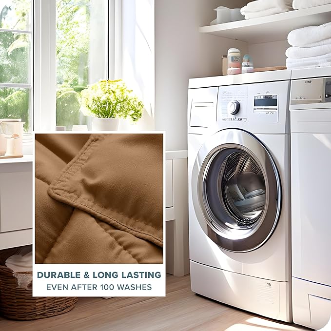 Bare Home Comforter Set - Full Size - Ultra-Soft - Goose Down Alternative - Premium 1800 Series - All Season Warmth (Full, Caramel)