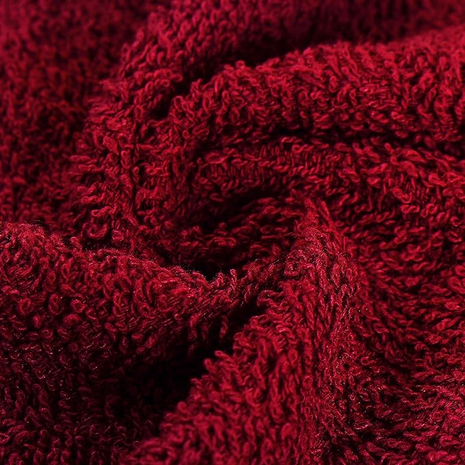 Towel and Linen Mart 100% Cotton - Wash Cloth Set - Flannel Face Cloths, Highly Absorbent and Soft Feel Fingertip Towels (Red, White & Pink, Pack of 12)