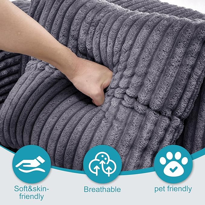 Sectional Couches for Living Room 125" L Shaped Cloud Couch Modern Modular Sectional Sofa Bad, Boneless Couch Oversized with Deep Seat, No Assembly Required, Dark Gray