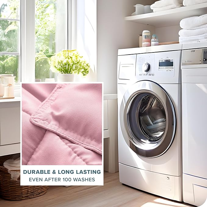 Bare Home Comforter Set - Full Size - Ultra-Soft - Goose Down Alternative - Premium 1800 Series - All Season Warmth (Full, Light Pink)