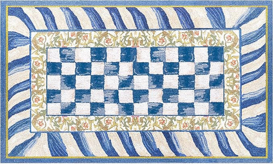 MACKENZIE-CHILDS Washable Rug, Decorative Indoor Rug, 3' x 5', Truly Royal Check
