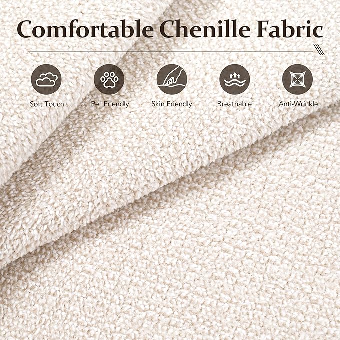 105.5" Cloud Sectional Couch with Ottoman & 4 Pillows, L Shaped Couches Boneless Sofa for Living Room, Chenille Fabric Deep Seat Comfy Couch, No Assembly Required, 72h to Restore