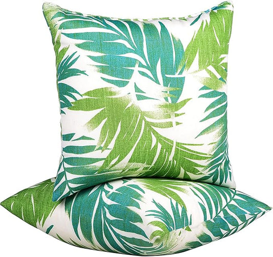 JMGBird Outdoor Pillows Set of 2 Outdoor Throw Pillows Waterproof with Insert Pillow 18×18 Inch Outdoor Pillow for Patio Furniture
