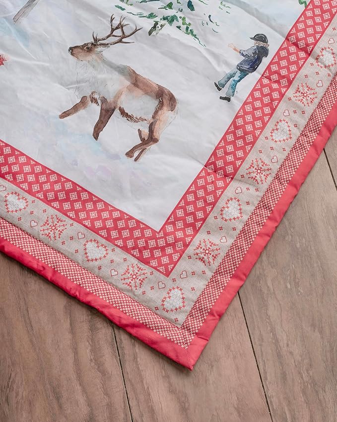 Maison d' Hermine Throw Blanket for Couch Lightweight Soft Warm Breathable Cotton Throw Blankets for Bed Girls Boys Women Men Gifts Sofa Travel Living Room Chair Bedding (50"x60", Rural Christmas)