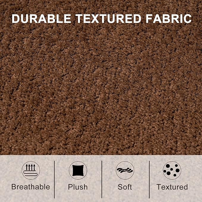 Oversized Accent Chair, Modern Single Sofa Cloud Chair with Removable Pillow, Deep Seat Comfy Armchair for Living Room Bedroom Reading Nook - Upholstered Lounge Chair (Brown, Set of 2)