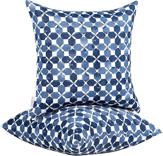 JMGBird Outdoor Pillows Waterproof Set of 2 Outdoor Throw Pillows with Insert Included Pillow 18×18 Inch Patio Pillow for Furniture