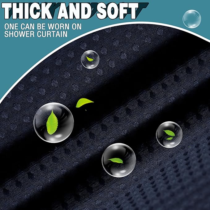 Conbo Mio Stall No Hook Waffle Weave Shower Curtain with Snap in Liner Set, Hotel Luxury Black Shower Curtains for Bathroom with See Through Top Window, Waterproof, Washable 54W x 74H