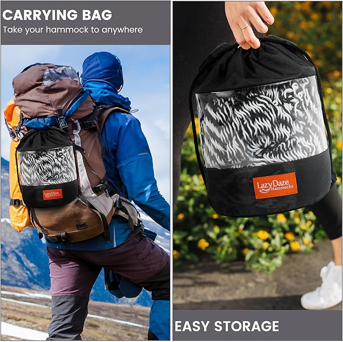 LazyDaze Hammocks Handwoven Outdoor Double Rope Mayan Hammock Bed, Tree Hammocks with Stand for Outside Patio Indoor Bedroom, hamacas para adultos, Navy