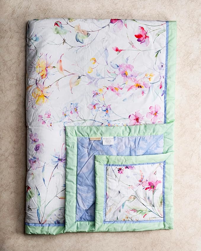 Maison d' Hermine Throw Blanket for Couch Lightweight Soft Warm Breathable Cotton Throw Blankets for Bed Girls Boys Women Men Gifts Sofa Travel Living Room Chair Bedding (60"x80", Summer Floral)