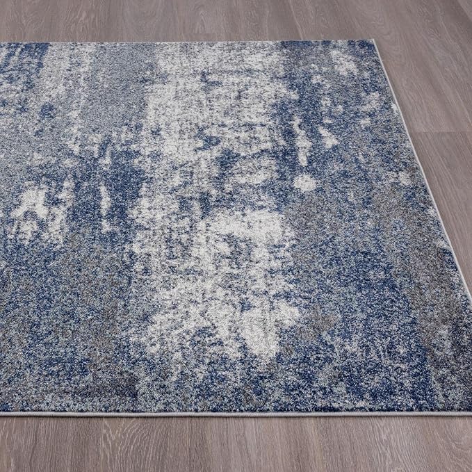 LUXE WEAVERS Hampstead Collection 941 Dark Blue 5x7 Modern Area Rug
