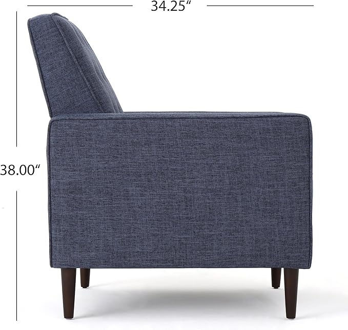 Christopher Knight Home Mervynn Mid-Century Modern Fabric Recliners, 2-Pcs Set, Dark Blue