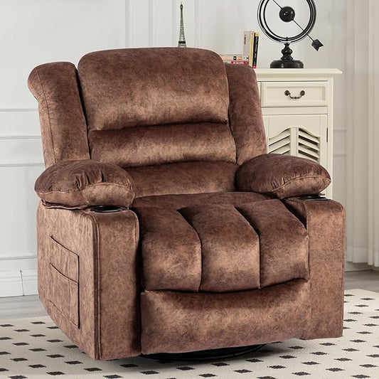 Recliner Chair Rocker Modern Ergonomic Lounge 360 Degree Swivel Single Sofa Seat Living Room Lounge Recliners on Clearance Foam Filling