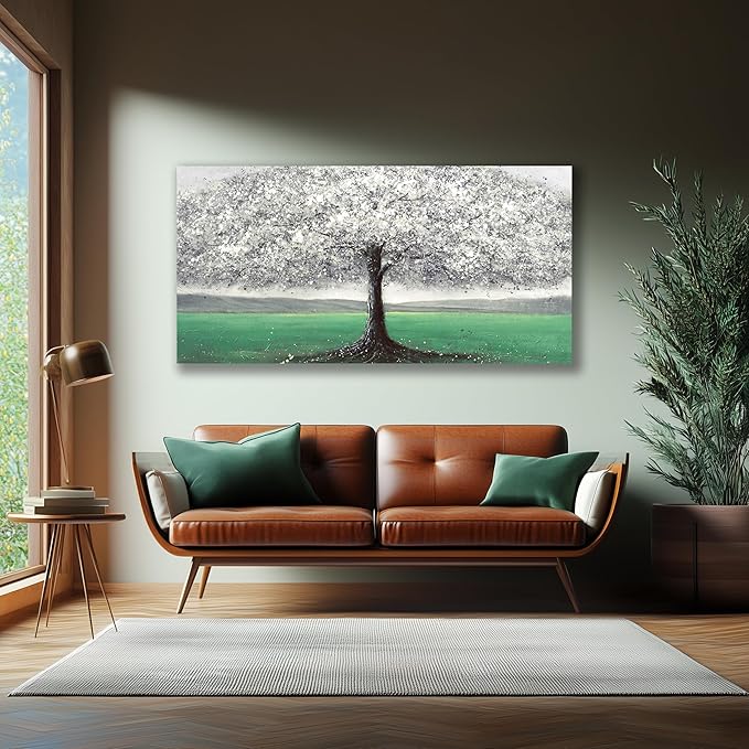 Belmrxne Tree of Life Wall Decor Black and White Wall Decor Abstract Scenic Canvas Painting Aesthetic Artwork for Living Room Bedroom Dining Room Office Home Decor 24x48 Inch