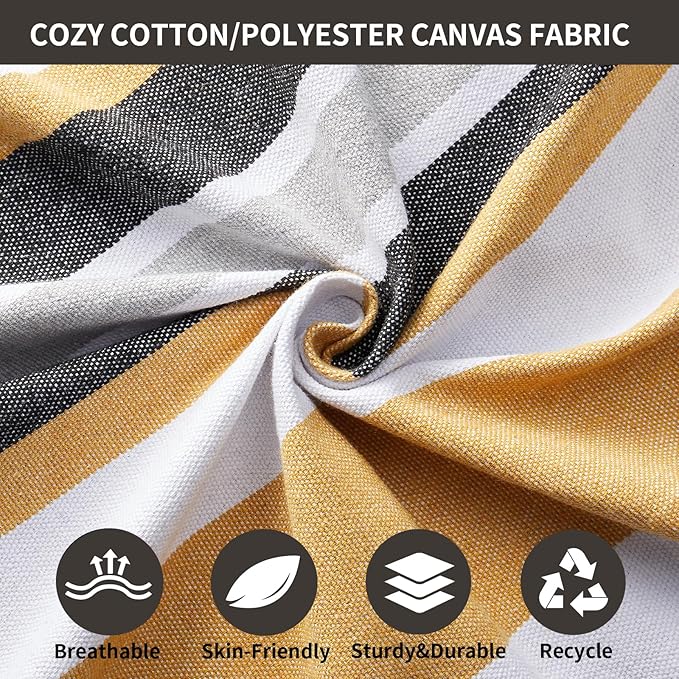 Brazilian Double Hammock with Tree Straps,Extra Large 94x63IN,2 Persons Hammock for Backyard Patio Outdoor and Indoor,450lbs Weight Capacity,Soft Woven Cotton Fabric - Coffee Stripe