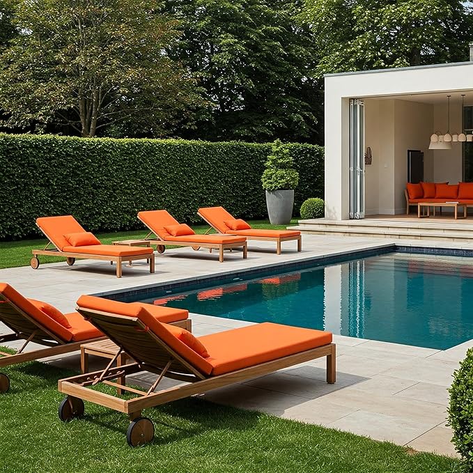 RSH Décor Sunbrella Outdoor Throw Pillows – Set of 4, 20" x 20" – Fade & Water-Resistant Performance Fabric with Plush Inserts – Handcrafted Patio, Porch, Sofa Accent Cushions (Canvas Rust)