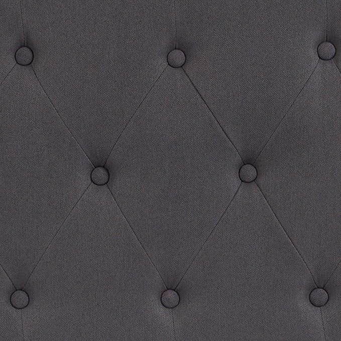 EMMA + OLIVER Tufted Upholstered King Size Headboard in Dark Gray Fabric