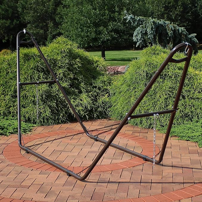 Sunnydaze Universal Double Hammock Stand Only - 550-Pound Capacity - Heavy-Duty Hammock Stand for Outside - Fits 9 to 14 Foot Hammocks - Bronze