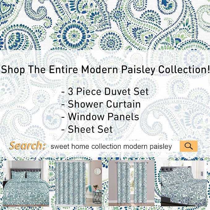 1500 Supreme Collection Extra Soft Modern Paisley Pattern Sheet Set - Luxury Bed Sheets Set with Deep Pocket Wrinkle Free Bedding, Printed Pattern