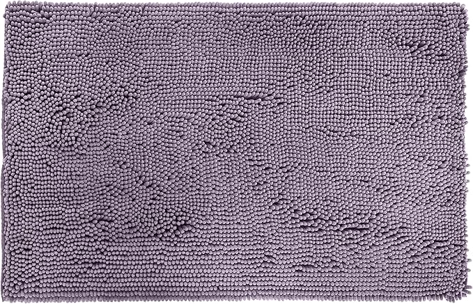 Amazon Basics Non-Slip Microfiber Absorbent Plush Shag Bathroom Rug Mat, 21" x 34", Lavender