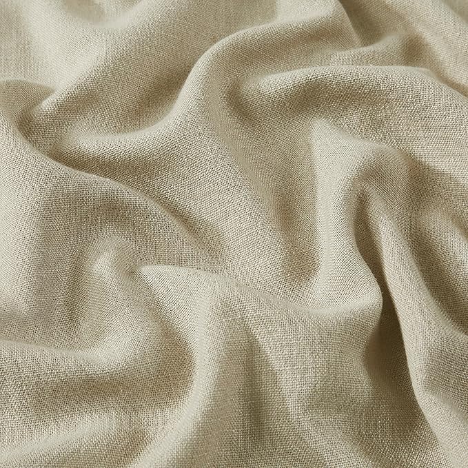 Vision Home Sand Pinch Pleated Full Blackout Curtains Linen Blended Room Darkening Window Curtains 72 inch for Living Room Bedroom Thermal Insulated Pinch Pleat Drapes with Hooks 2 Panel 40" Wx72 L