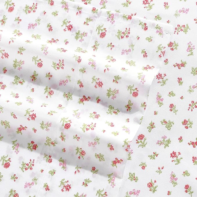 Laura Ashley Kids - Twin XL Sheet Set, Soft & Wrinkle-Resistant Toddler Bedding Set, Fun & Whimsical Bedroom Decor, Ideal Girl Room Essentials, Bed Sheets with Matching Pillowcase (Mae Pink)
