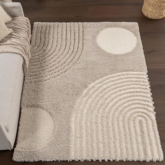 nuLOOM Gloria Abstract Shag Area Rug, 8'10" x 12', Light Brown