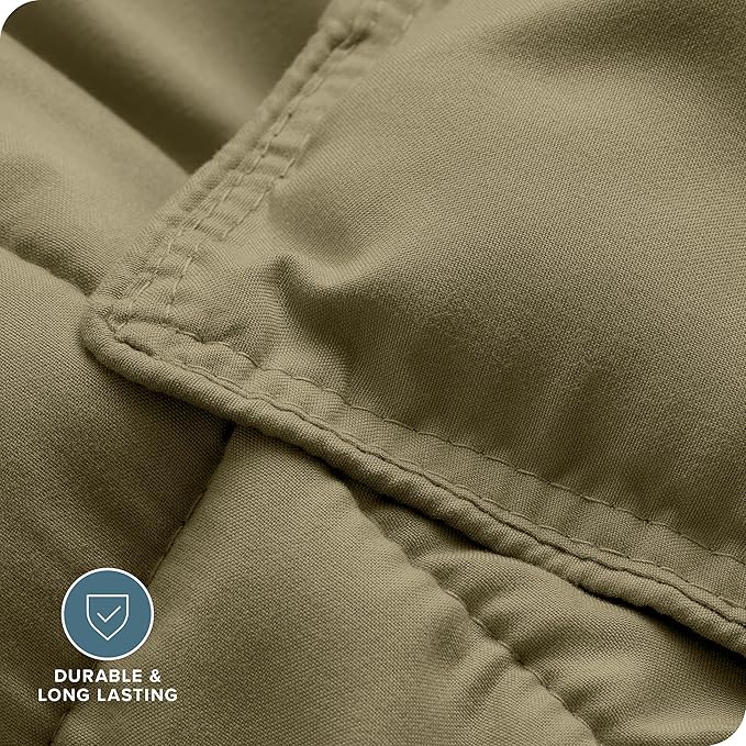 Bare Home Comforter Set - Queen Size - Ultra-Soft - Goose Down Alternative - Premium 1800 Series - All Season Warmth (Queen, Olive)