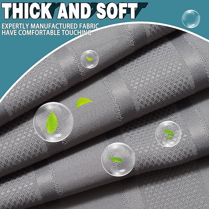 Extra Long No Hook Waffle Weave Shower Curtain with Snap in Liner Set, Hotel Luxury Grey Shower Curtains for Bathroom with See Through Top Window, Waterproof, Washable 71W x 84H Stripe