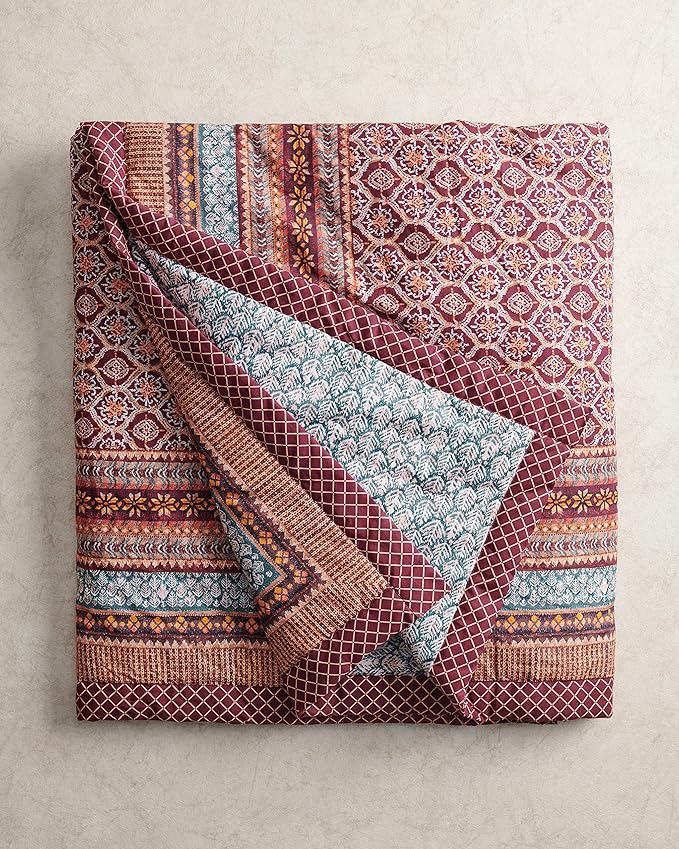 Maison d' Hermine Throw Blanket for Couch Lightweight Soft Warm Breathable Cotton Throw Blankets for Bed Girls Boys Women Men Gifts Sofa Travel Living Room Chair Bedding (50"x60", Fair Isle)