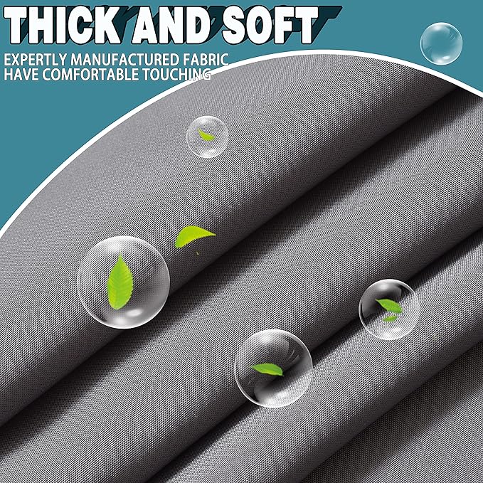 Conbo Mio No Hook Shower Curtain with Snap in Liner Set, Hotel Luxury Grey Fabric Shower Curtains for Bathroom with See Through Top Window, Washable, Waterproof 71W x 74H