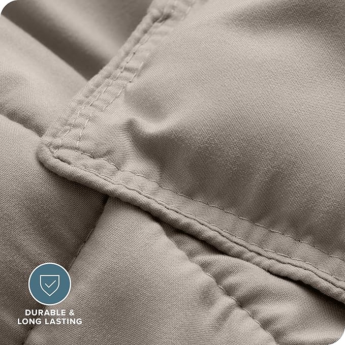 Bare Home Comforter Set - Full Size - Ultra-Soft - Goose Down Alternative - Premium 1800 Series - All Season Warmth (Full, Khaki)