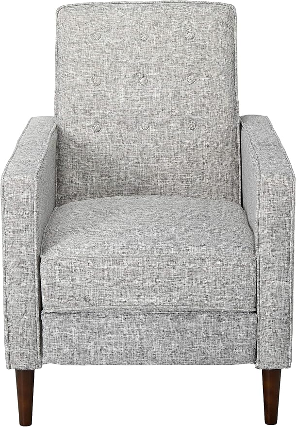 Christopher Knight Home Macedonia Mid Century Modern Tufted Back Fabric Recliner (Light Grey Tweed).