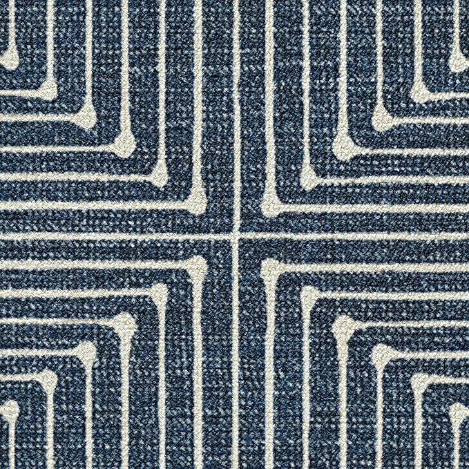 RUGGABLE x Jonathan Adler Machine Washable Modern Runner Rug – Inkdrop Lapis Blue 2.5x10, Stain-Resistant, Non-Slip – Washable Rug for Hallway, Entryway, Living Room & Kitchen–with Cushioned Pad