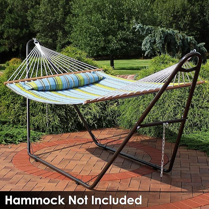 Sunnydaze Universal Double Hammock Stand Only - 550-Pound Capacity - Heavy-Duty Hammock Stand for Outside - Fits 9 to 14 Foot Hammocks - Bronze