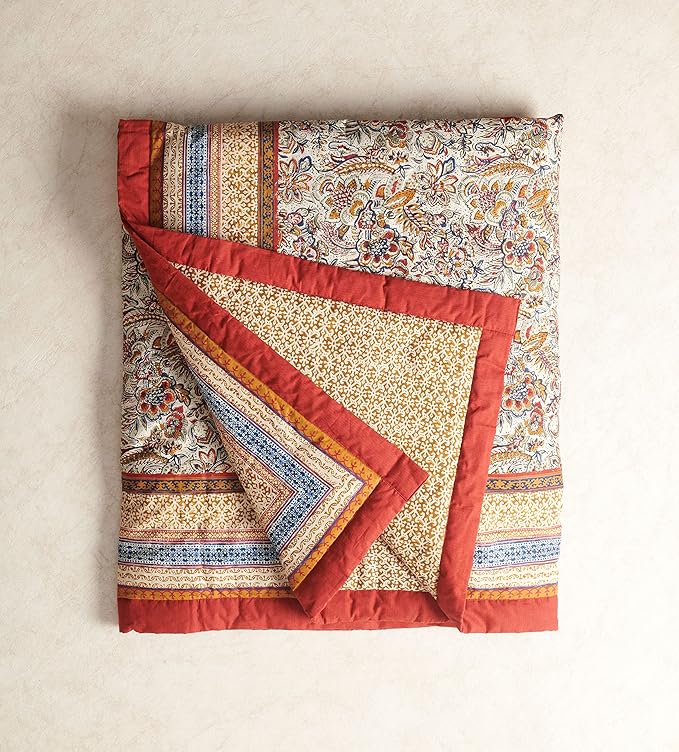 Maison d' Hermine Throw Blanket for Couch Lightweight Soft Warm Breathable Cotton Throw Blankets for Bed Girls Boys Women Men Gifts Sofa Travel Living Room Chair Bedding (60"x80", Jaipur)