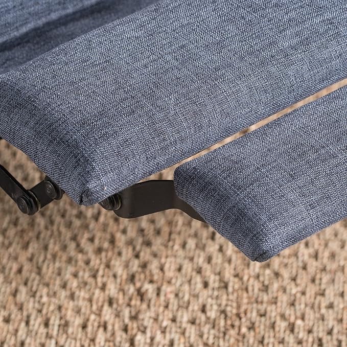 Christopher Knight Home Mervynn Mid-Century Modern Fabric Recliners, 2-Pcs Set, Dark Blue