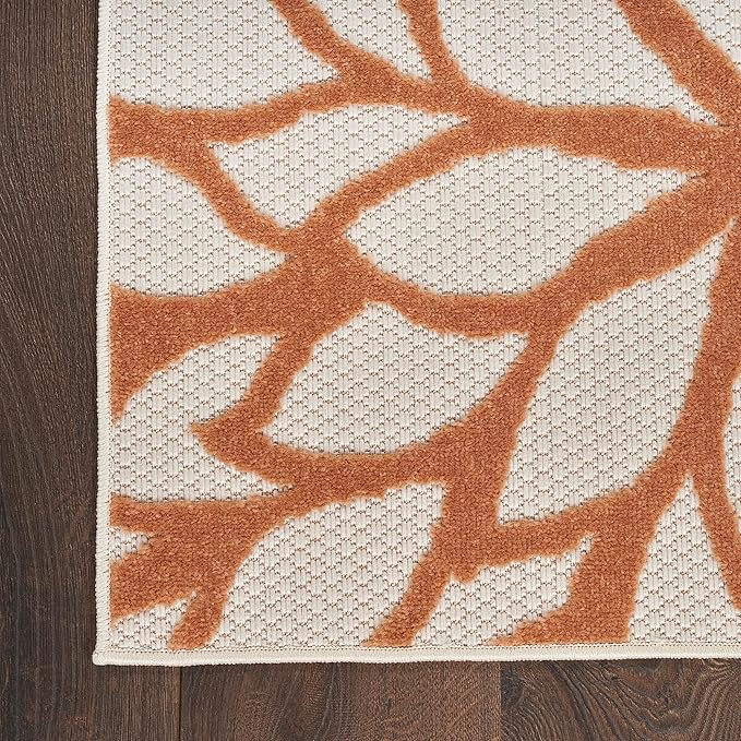Nourison Home Aloha Indoor-Outdoor Ivory Multicolor 3'6" x 5'6" Area Rug, Easy Cleaning, Non Shedding, Bed Room, Living Room, Dining Room, Backyard, Deck, Patio (4x6)