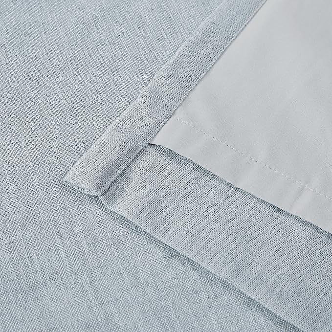 Vision Home Pinch Pleated Full Blackout Curtains Linen Blended Room Darkening Window Curtains 63 inch for Living Room Bedroom Thermal Insulated Pinch Pleat Drapes with Hooks 40" Wx63 Lx2,Bluish Gray