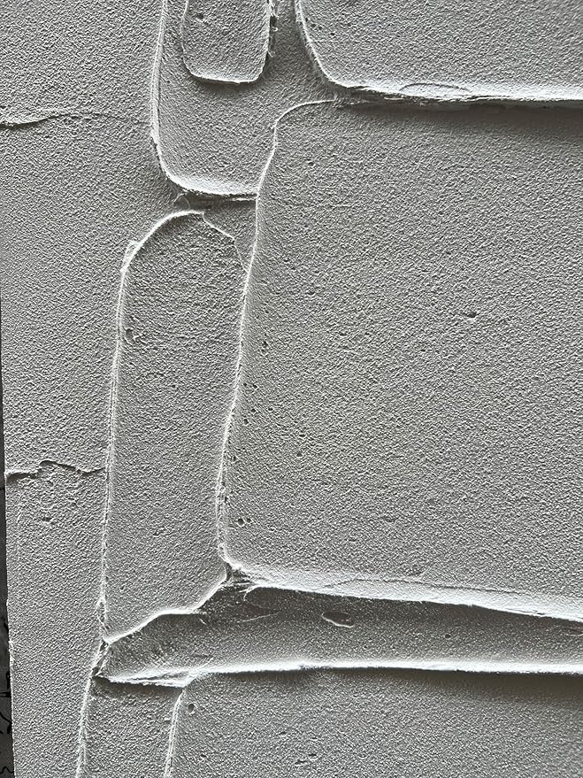 Art Hand-Painted Thick Texture White Minimalist Oil Painting Home Wall Decorative Art 40x28 inch