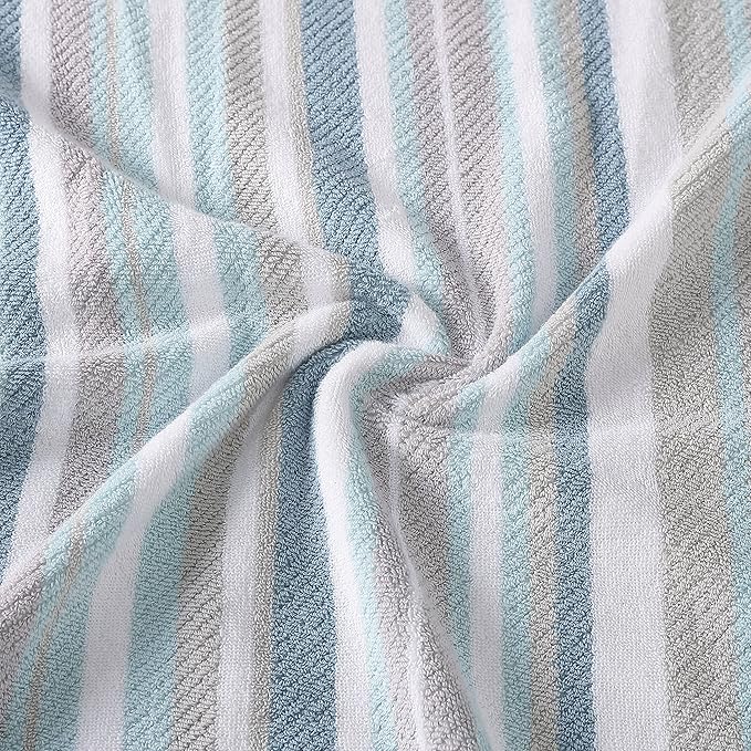 Tommy Bahama Nautica - Bath Towels, Highly Absorbent & Soft, Stylish Bathroom Decor (Zane Chevron Blue, 6 Piece)